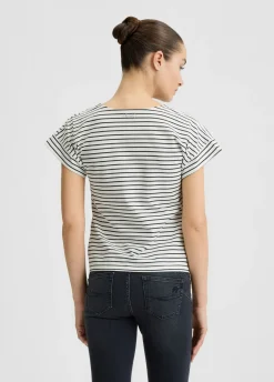 T-shirt a righe con fiocco