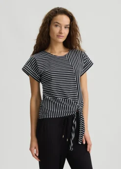 T-shirt a righe con fiocco