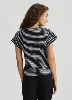 T-shirt a righe con fiocco