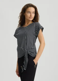 T-shirt a righe con fiocco