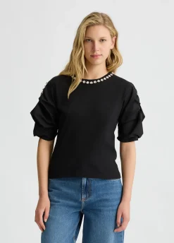 T-shirt con castoni gioiello