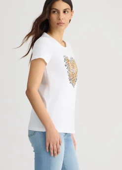 T-shirt con cuore animalier