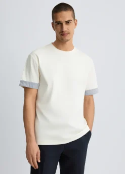 T-shirt con dettagli in popeline