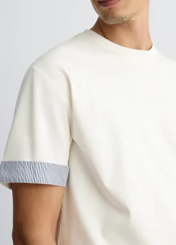 T-shirt con dettagli in popeline
