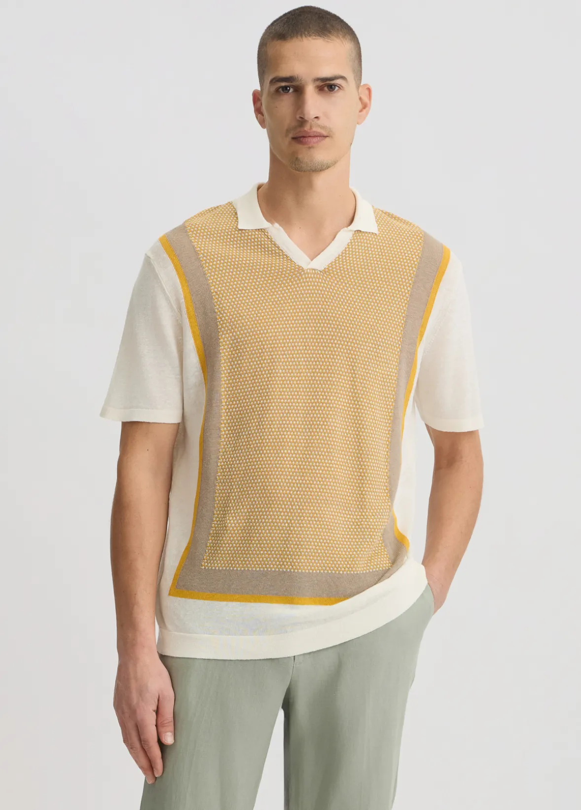 T-shirt con dettaglio in maglia