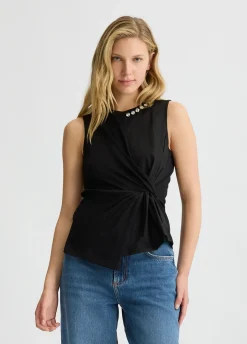 T-shirt con drappeggio