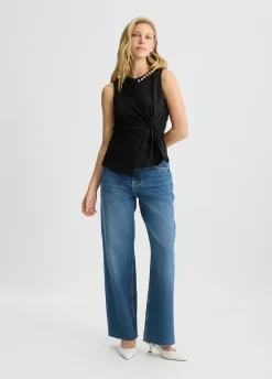 T-shirt con drappeggio