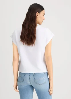 T-shirt con logo e strass