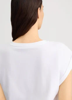 T-shirt con logo e strass