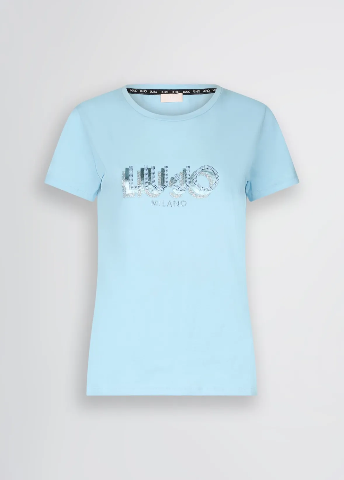 T-shirt con logo e strass