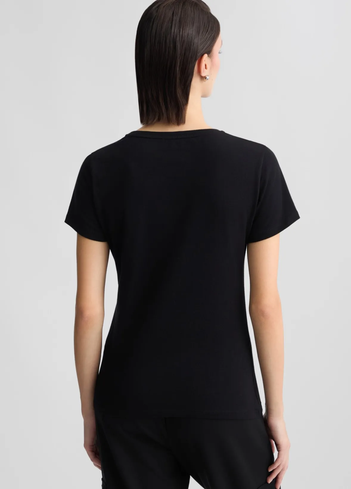 T-shirt con logo e strass