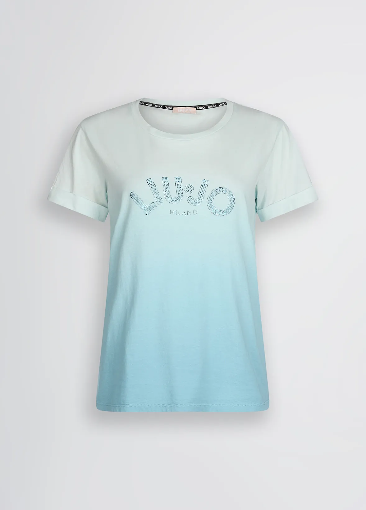 T-shirt con logo e strass