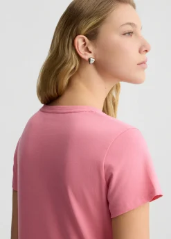 T-shirt con logo e strass
