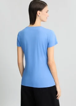 T-shirt con logo e strass