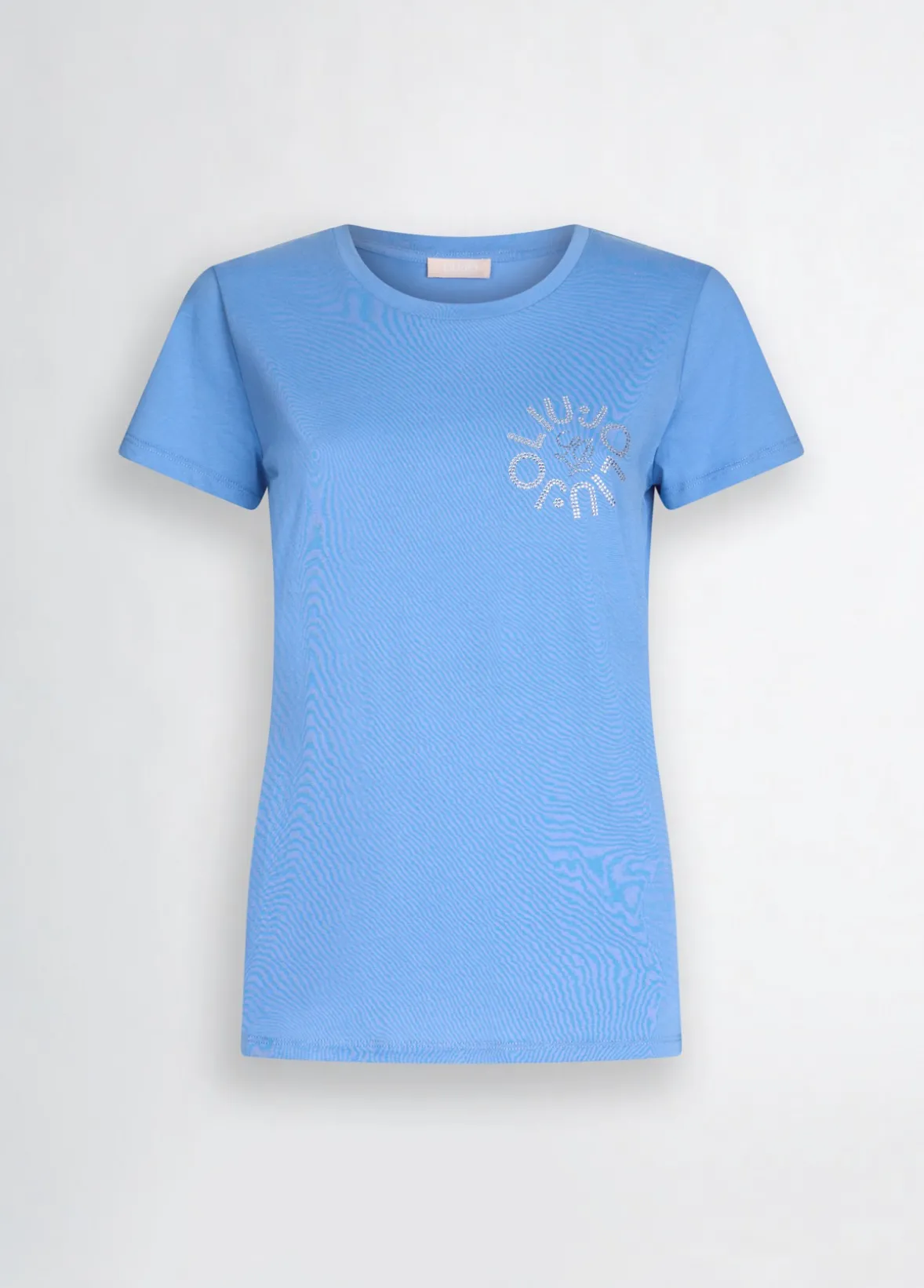 T-shirt con logo e strass