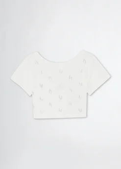 T-shirt con logo e strass