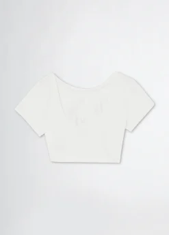 T-shirt con logo e strass