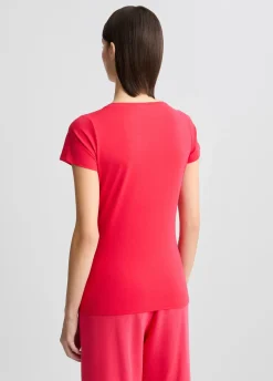 T-shirt con logo e strass