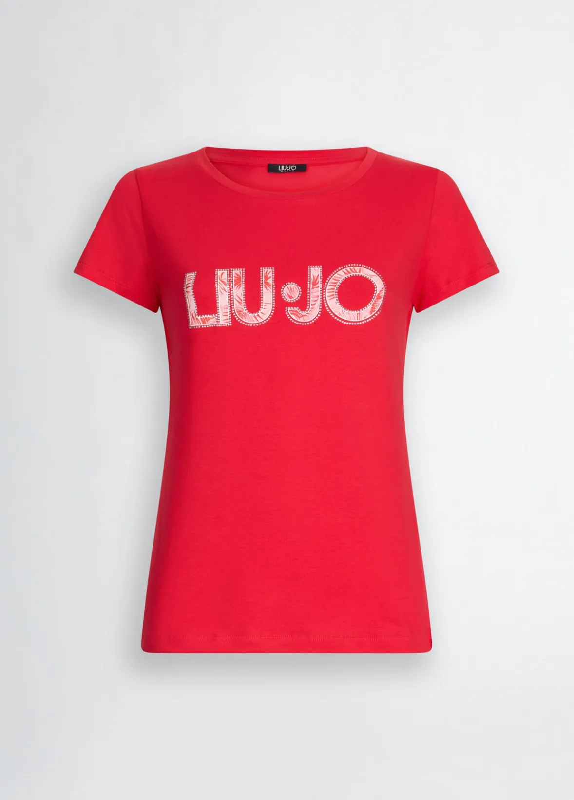 T-shirt con logo e strass