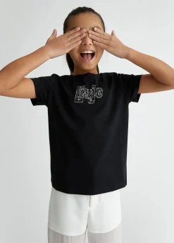 T-shirt con logo e strass