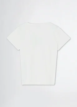 T-shirt con logo e strass