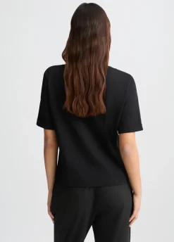 T-shirt con logo e strass
