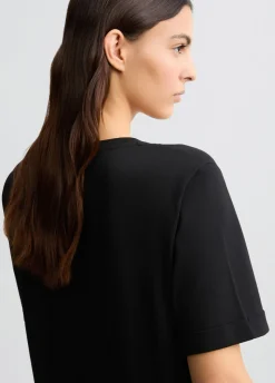 T-shirt con logo e strass
