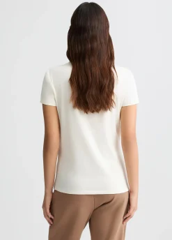 T-shirt con logo e strass