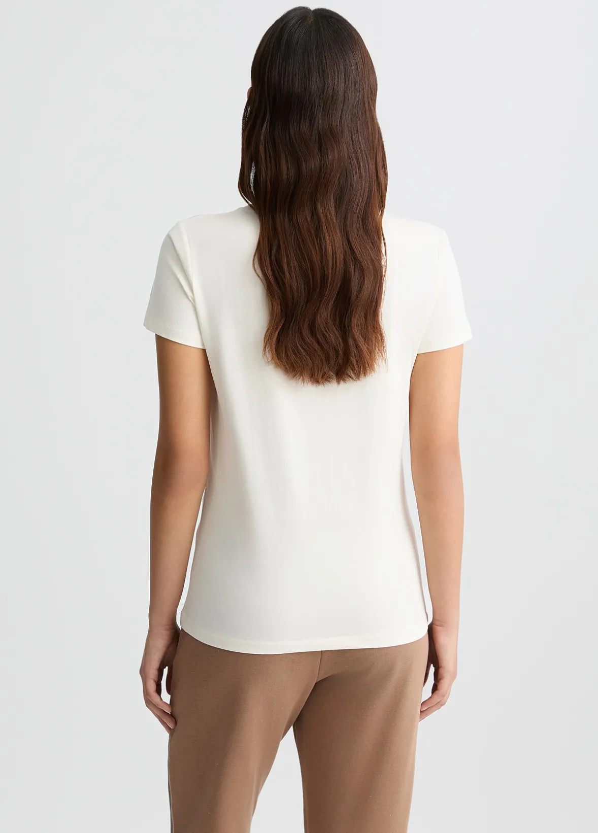 T-shirt con logo floreale e strass