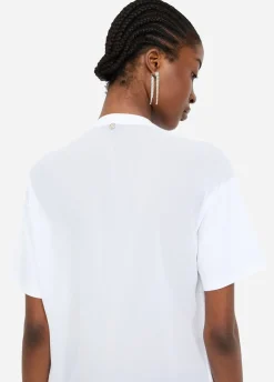T-shirt con perle e strass