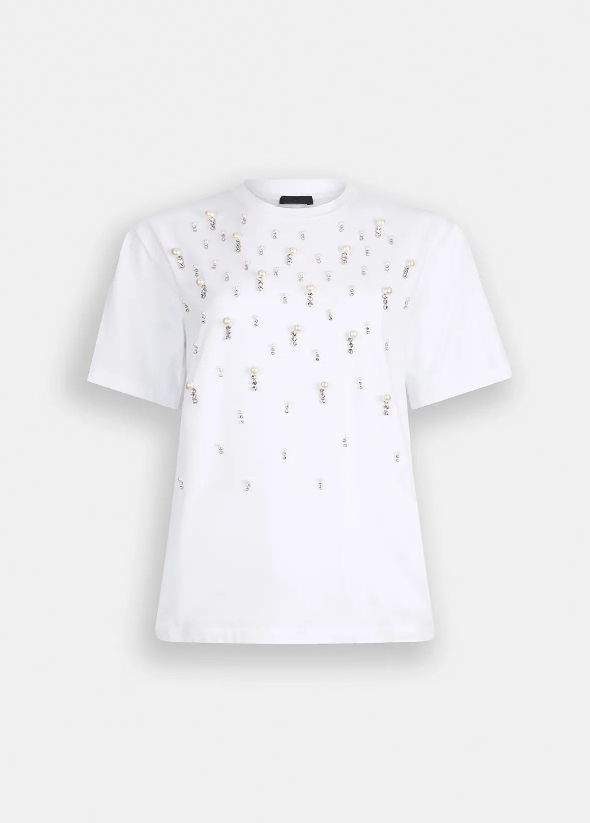 T-shirt con perle e strass