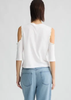 T-shirt con perle e strass