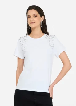 T-shirt con ricami gioiello