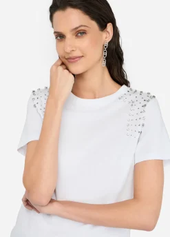 T-shirt con ricami gioiello