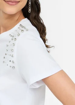 T-shirt con ricami gioiello