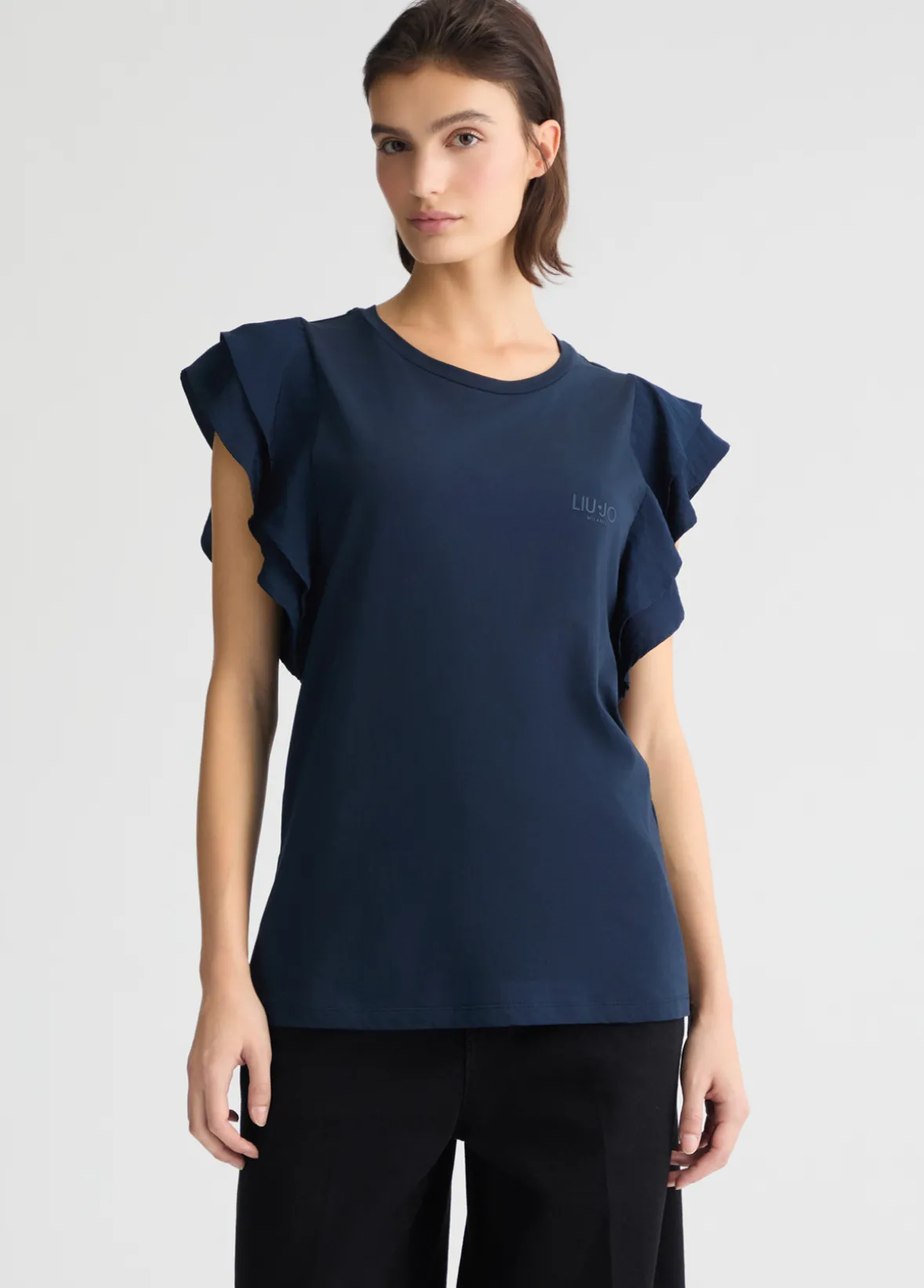 T-shirt con rouches