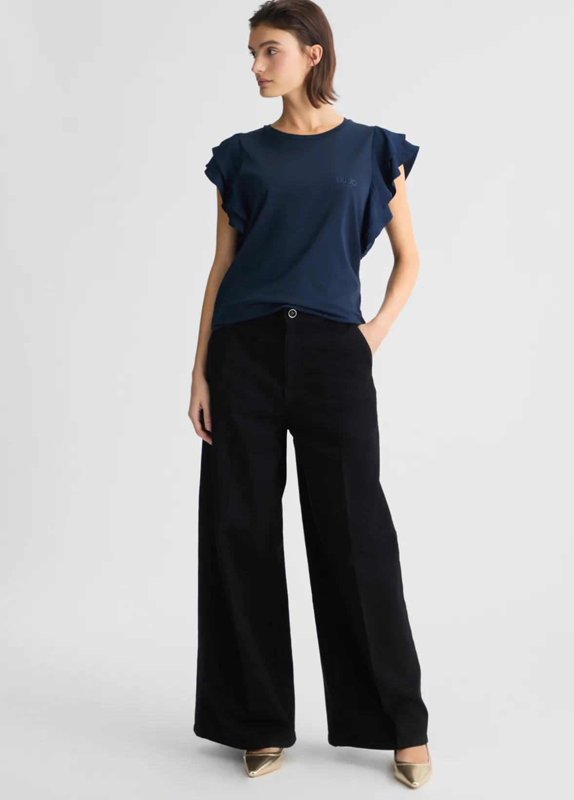 T-shirt con rouches