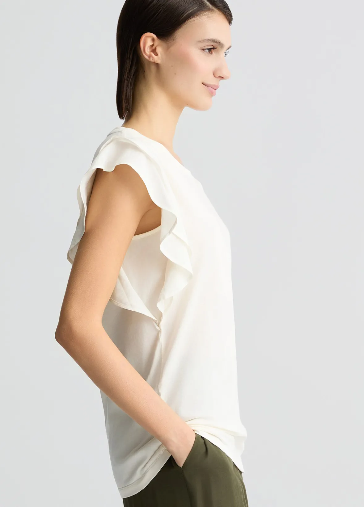 T-shirt con rouches