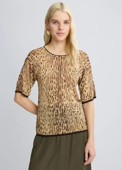T-shirt con stampa animalier