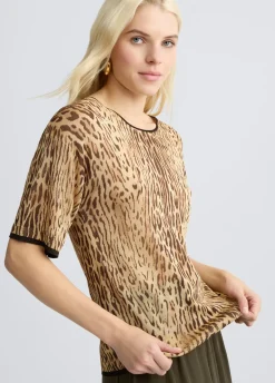 T-shirt con stampa animalier