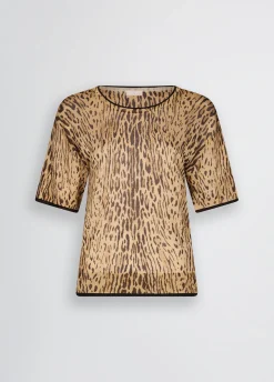 T-shirt con stampa animalier