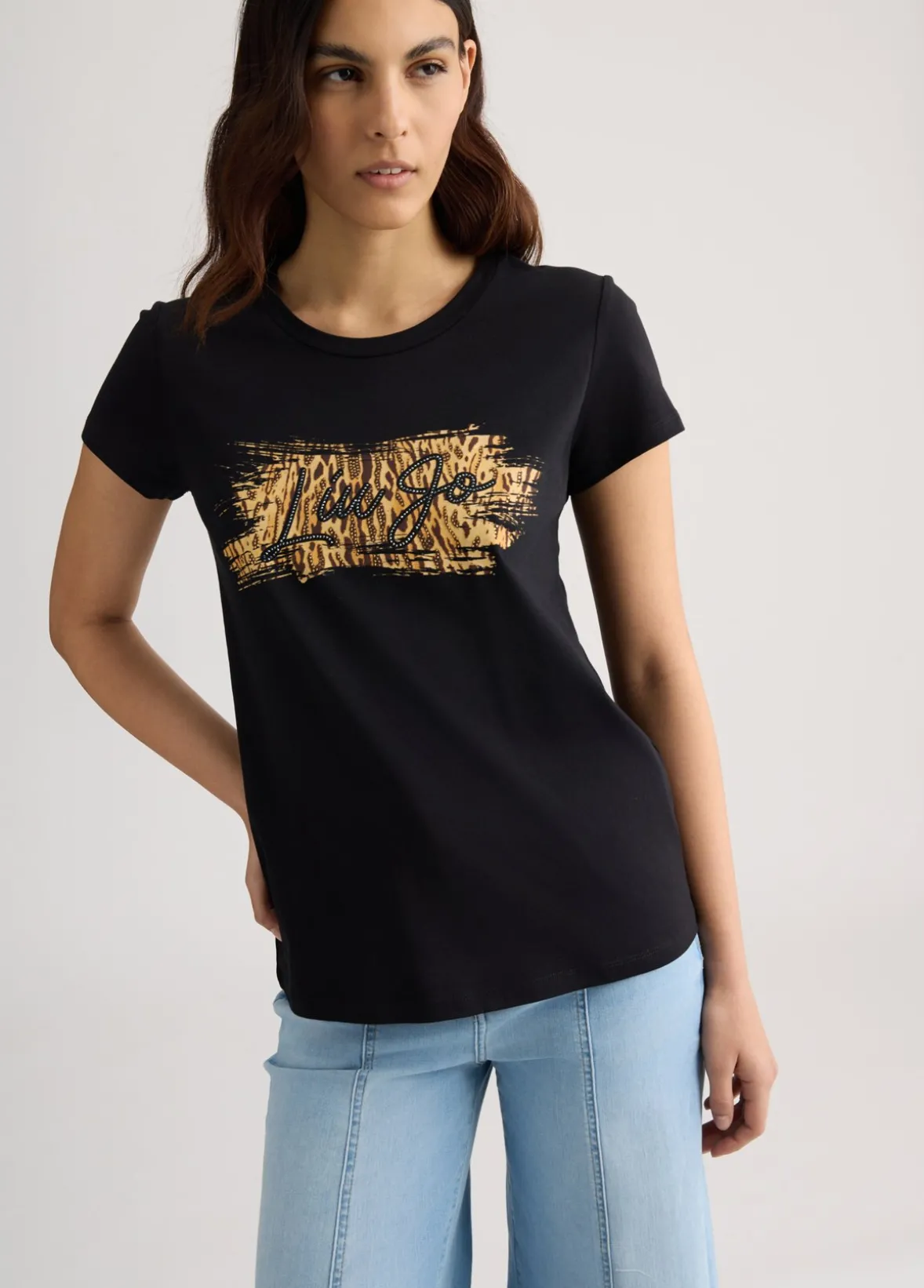 T-shirt con stampa animalier