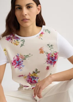 T-shirt con stampa e nodo