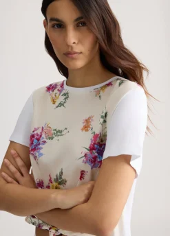 T-shirt con stampa e nodo