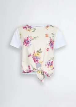 T-shirt con stampa e nodo