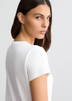 T-shirt con stampa e strass