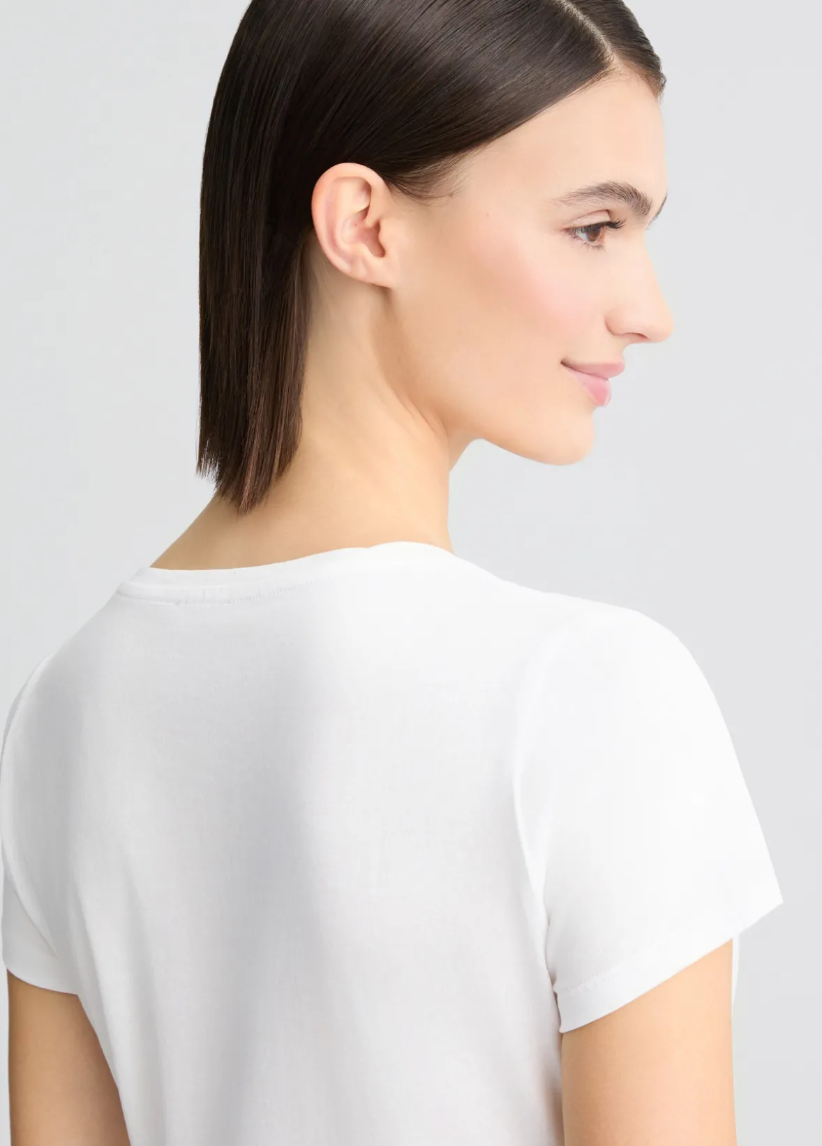T-shirt con stampa e strass