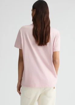T-shirt con stampa e strass