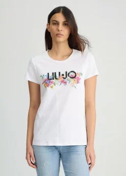 T-shirt con stampa floreale