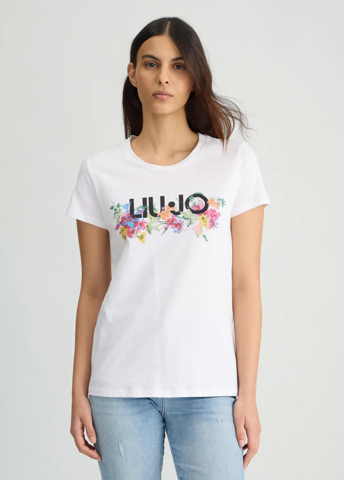 T-shirt con stampa floreale